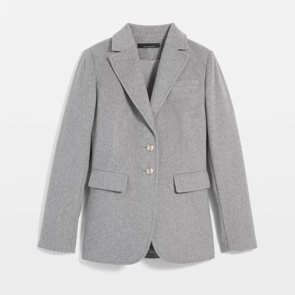 White House black market WHBM Gray wool Melton Blazer NWT